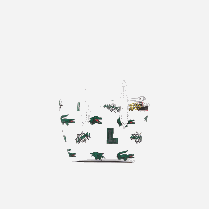 blanc croc por toda la prenda l05 VVL0A2883 mujer Lacoste bolso nano con estampado de cómic