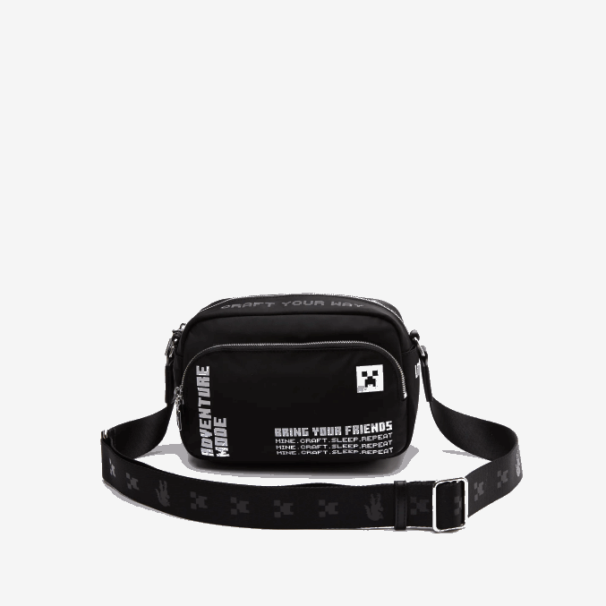 minecraft negro blanco k00 VVL0A2838 mujerbolso de hombro lacoste x minecraft de nailon con estampado