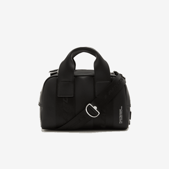 negro 000 VVL0A2108 mujer Lacoste bolsa de deporte con inscripción en contraste