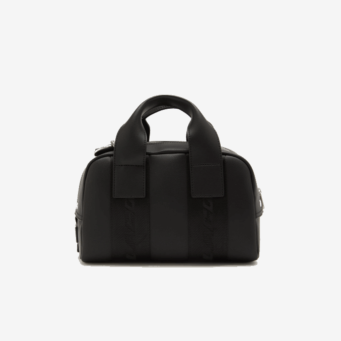 negro 000 VVL0A2108 mujer Lacoste bolsa de deporte con inscripción en contraste