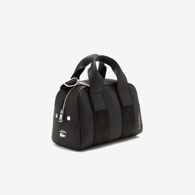 negro 000 VVL0A2108 mujer Lacoste bolsa de deporte con inscripción en contraste