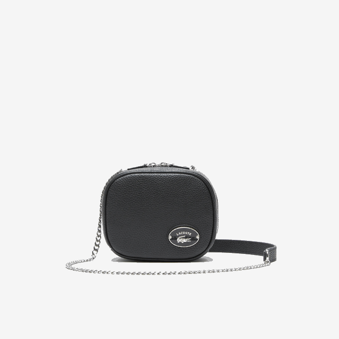 negro 000 VVL0A2853 mujer Lacoste bolsa crossover pequeña de piel granulada