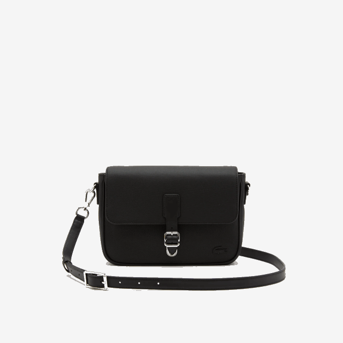 negro 000 VVL0A2873 mujer Lacoste bolso messenger con cierre de hebilla