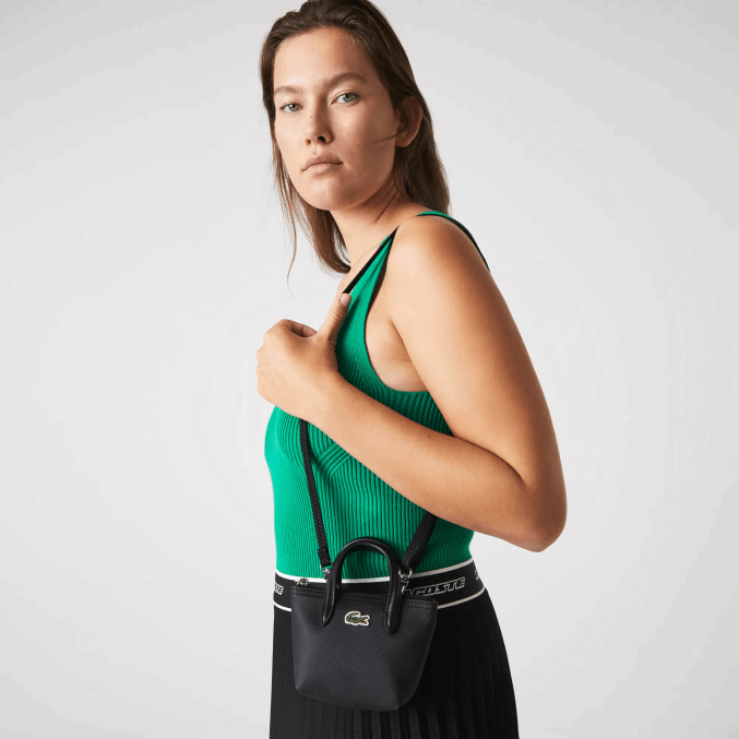 negro 000 VVL0A2886 mujer Lacoste l.12.12 bolsa de compras con correa para el hombro desmontable