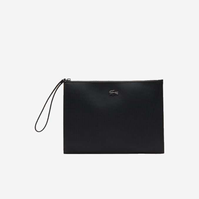 negro krema a91 VVL0A2817 mujer Lacoste bolso de mano anna de lona revestida de piqué con cremallera