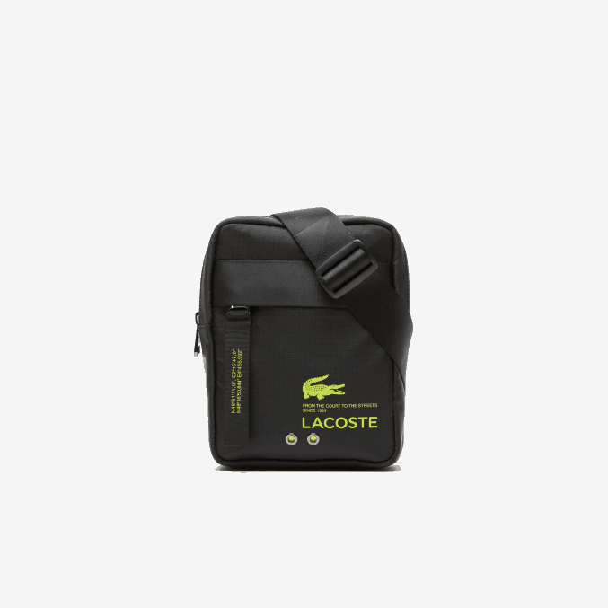 negro lima k68 VVL0A2090 mujer Lacoste bolso cruzado con cremallera vertical de la marca