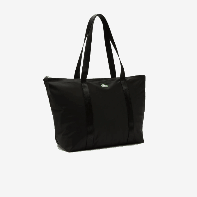 noir vert fluo k03 VVL0A2822 mujer Lacoste bolso shopper izzie grande de lona con asas a rayas
