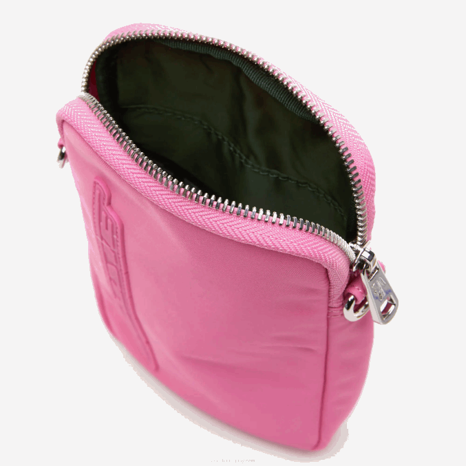 rosa salvaje corrida m00 VVL0A1977 mujer Lacoste soporte para smartphone con marca en contraste