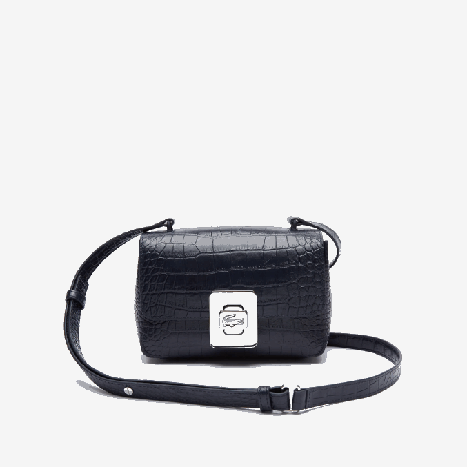 zafiro oscuro b88 VVL0A2832 mujer Lacoste bolso de mano amelia de piel repujada con cierre de metal