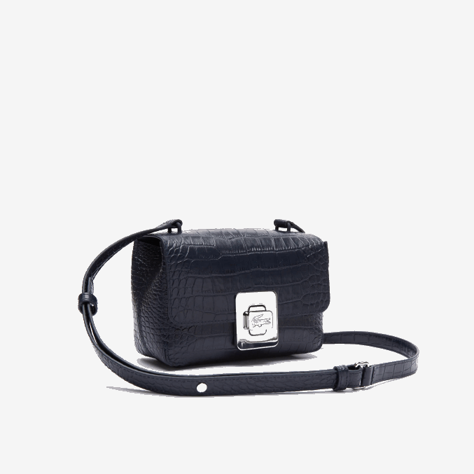 zafiro oscuro b88 VVL0A2832 mujer Lacoste bolso de mano amelia de piel repujada con cierre de metal