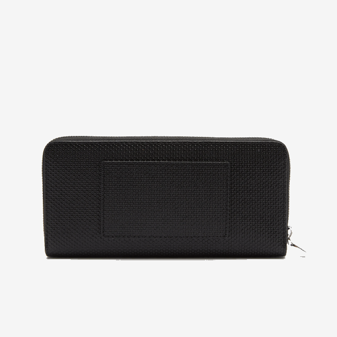 negro 000 VVL0A2891 mujer Lacoste Cartera grande de piel piqué con cremallera chantaco