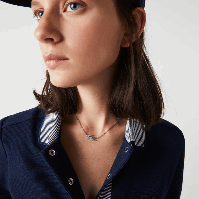 plata 045 VVL0A2905 mujer Lacoste collar de cocodrilo