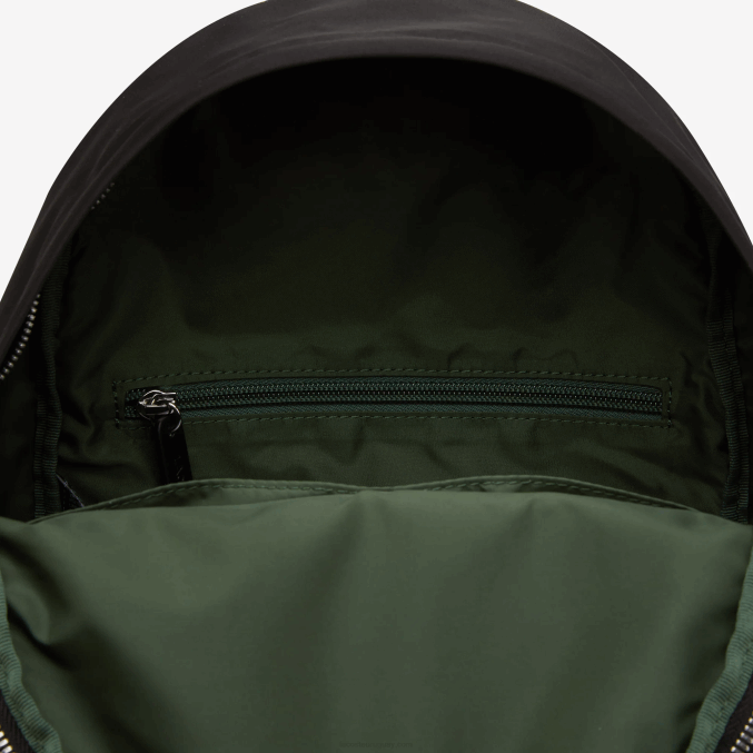 negro 000 VVL0A2863 mujer Lacoste mochila con tirador y parche de la firma