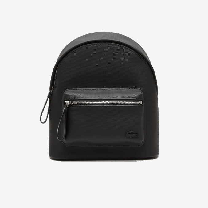 negro 000 VVL0A2879 mujer Lacoste mochila grande con bolsillo delantero