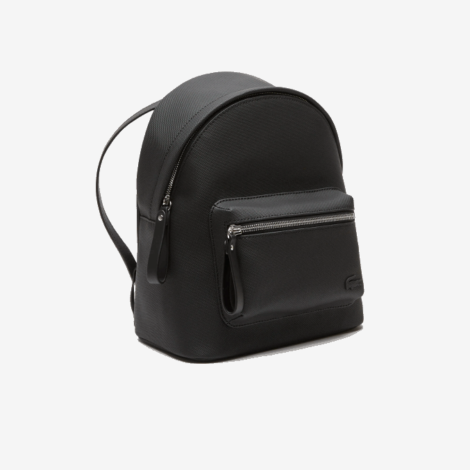 negro 000 VVL0A2879 mujer Lacoste mochila grande con bolsillo delantero