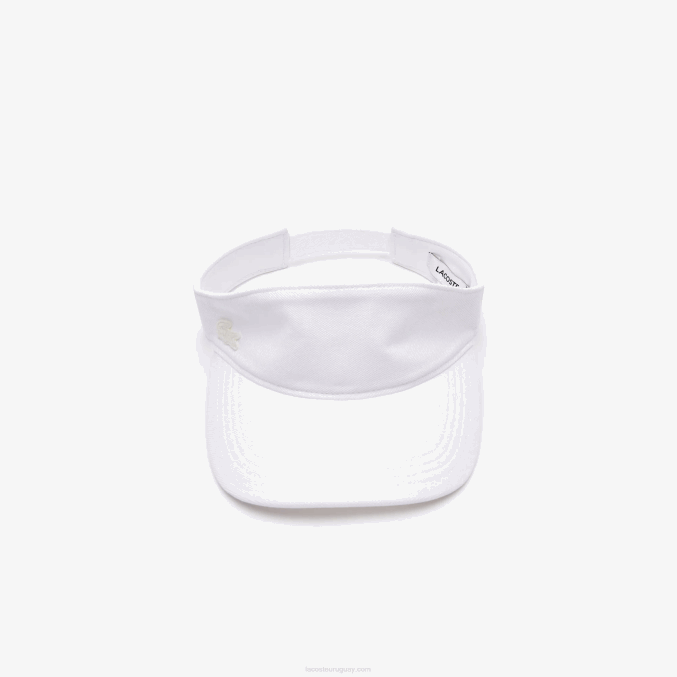 blanco 70v VVL0A2896 mujer Lacoste visera de piqué de algodón