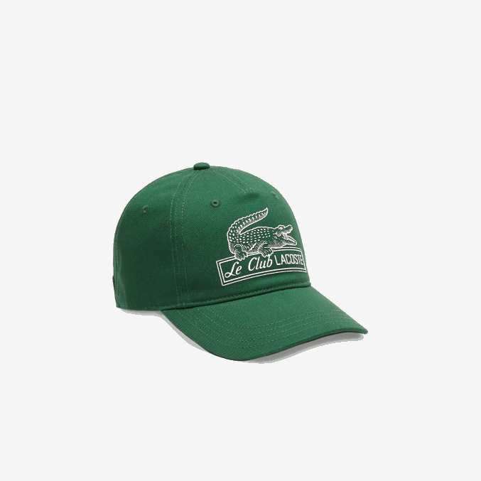 verde 132 VVL0A2898 mujer Lacoste gorra vintage con estampado de cocodrilo