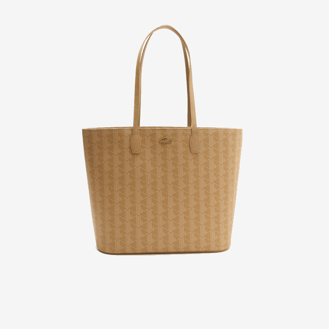 beige vienés l01 VVL0A2786 mujer Lacoste bolso shopper con monograma estampado