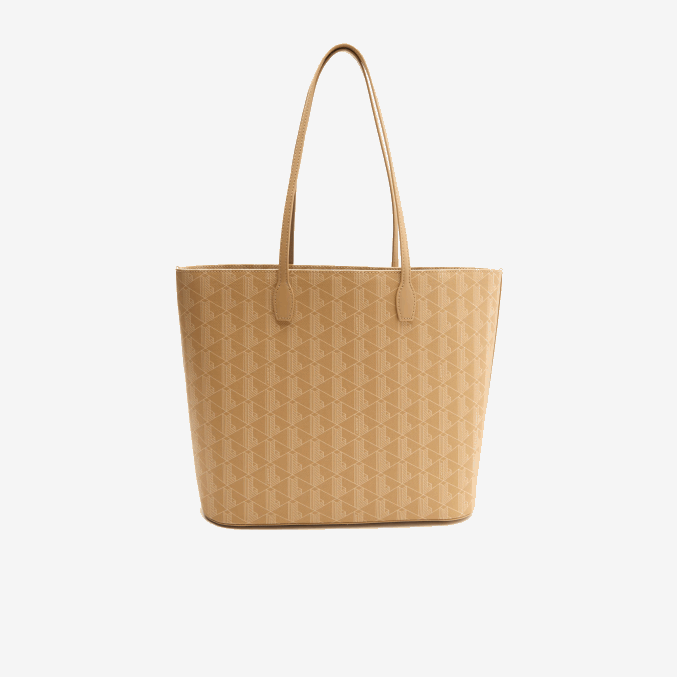 beige vienés l01 VVL0A2786 mujer Lacoste bolso shopper con monograma estampado
