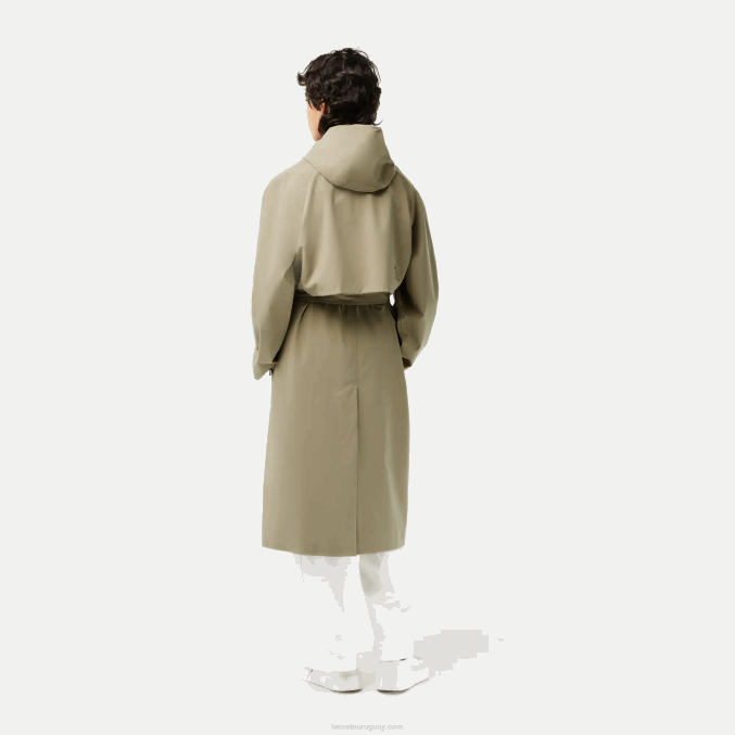 beige cb8 VVL0A2434 mujer Lacoste gabardina extragrande