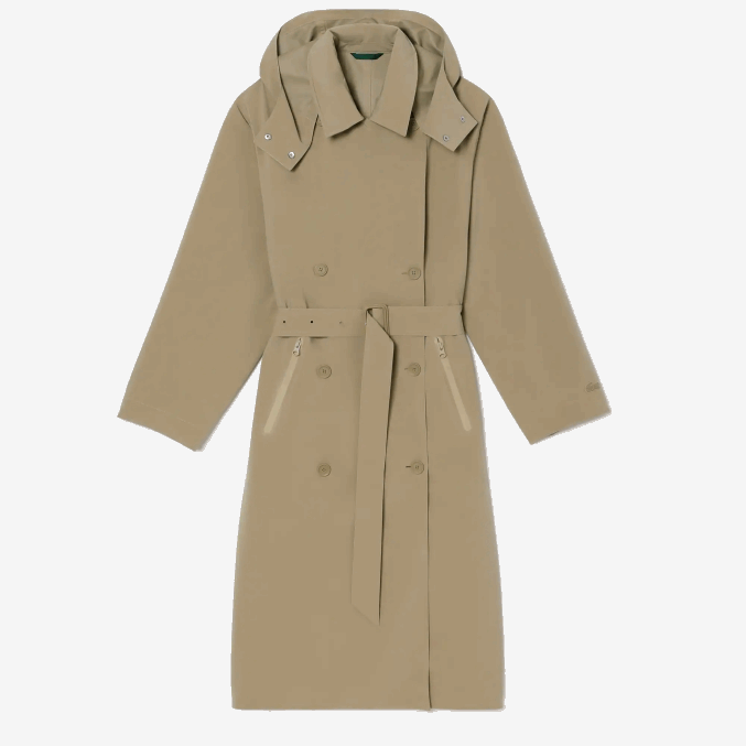 beige cb8 VVL0A2434 mujer Lacoste gabardina extragrande
