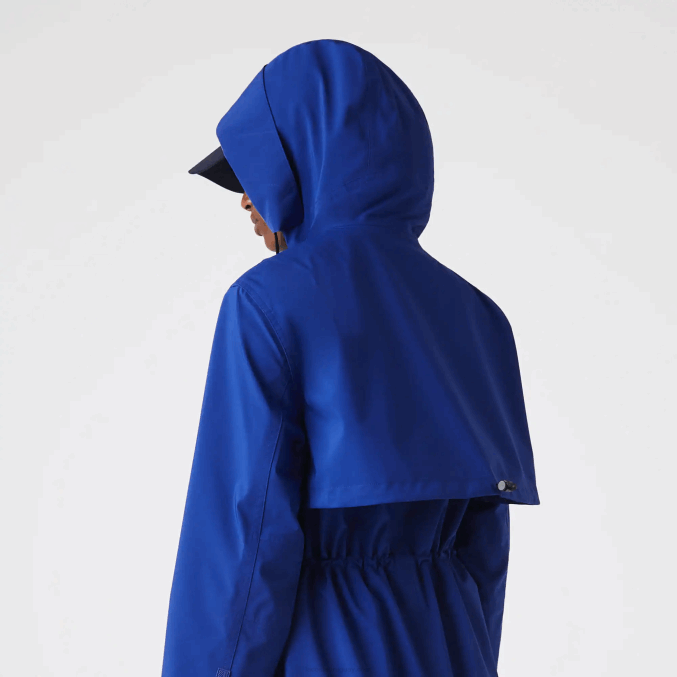bdm azul VVL0A2628 mujer Lacoste parka impermeable larga con capucha