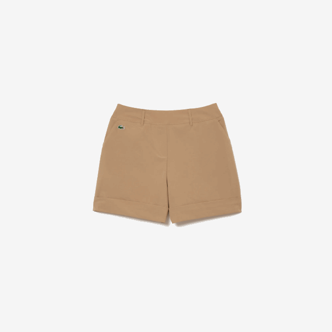beige cb8 VVL0A2452 mujer Lacoste Bermudas deportivas elásticas de golf