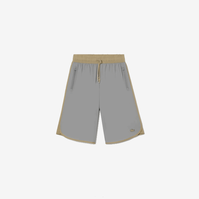 beige gris 7mt VVL0A2451 mujer Lacoste bermudas de dos tonos