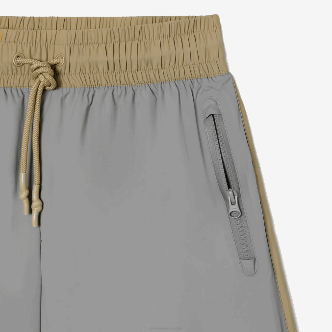 beige gris 7mt VVL0A2451 mujer Lacoste bermudas de dos tonos