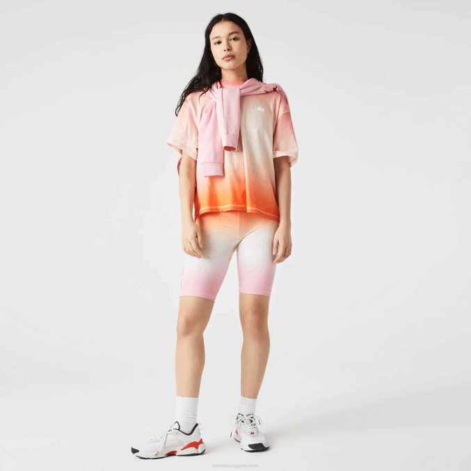 rosa blanco naranja dfk VVL0A2661 mujer Lacoste shorts ciclistas degradados sport summer pack