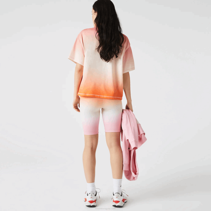 rosa blanco naranja dfk VVL0A2661 mujer Lacoste shorts ciclistas degradados sport summer pack