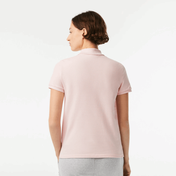 ady rosa claro VVL0A2495 mujer Lacoste Polo de petit piqué de algodón suave de corte regular
