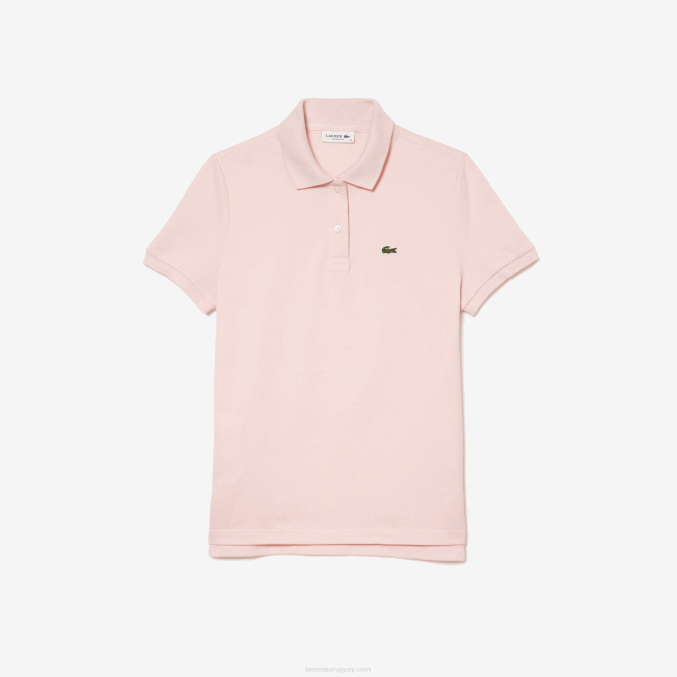 ady rosa claro VVL0A2495 mujer Lacoste Polo de petit piqué de algodón suave de corte regular