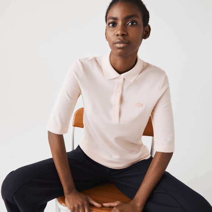ady rosa claro VVL0A2514 mujer Lacoste polo slim fit de algodón flexible