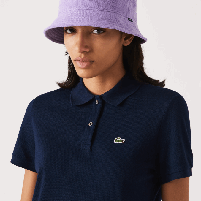 azul marino 166 VVL0A2365 mujer Lacoste Polo de petit piqué de algodón suave de corte regular