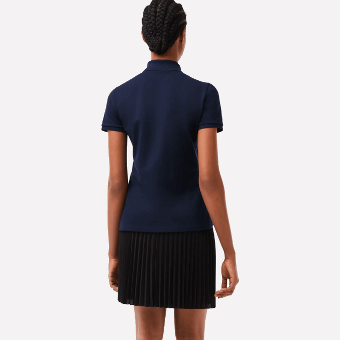 azul marino 166 VVL0A2470 mujer Lacoste polo slim fit de piqué de algodón elástico