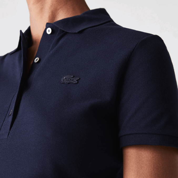 azul marino 166 VVL0A2470 mujer Lacoste polo slim fit de piqué de algodón elástico