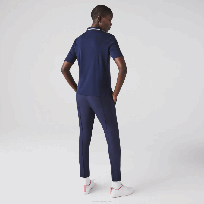 azul marino blanco 525 VVL0A2466 mujer Lacoste Polo deportivo de golf con cremallera en el cuello