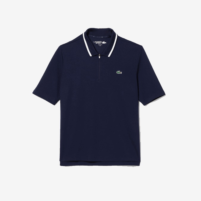 azul marino blanco 525 VVL0A2466 mujer Lacoste Polo deportivo de golf con cremallera en el cuello