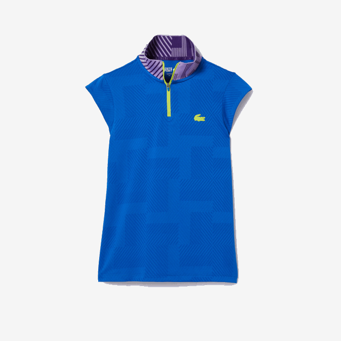 azul violeta amarillo 2g4 VVL0A2501 mujer Lacoste polo deportivo de tenis con cremallera y cuello alto