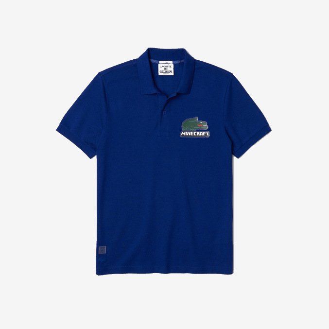 bdm azul VVL0A942 mujerpolo de algodón orgánico de corte clásico lacoste x minecraft
