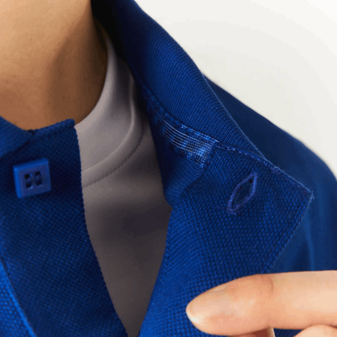 bdm azul VVL0A942 mujerpolo de algodón orgánico de corte clásico lacoste x minecraft