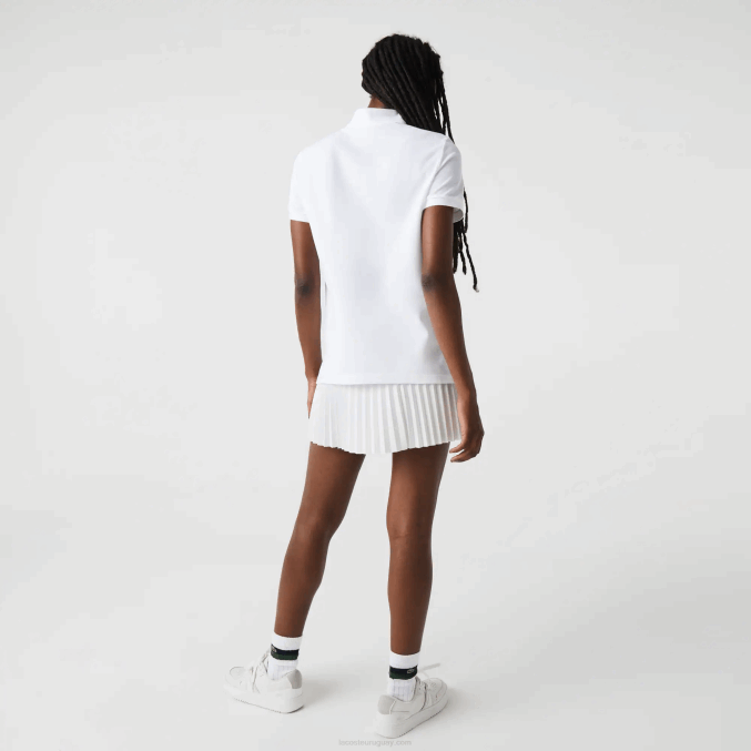 blanco 001 VVL0A2363 mujer Lacoste Polo de petit piqué de algodón suave de corte regular