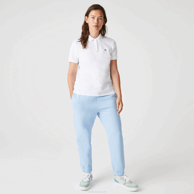 blanco 001 VVL0A2363 mujer Lacoste Polo de petit piqué de algodón suave de corte regular