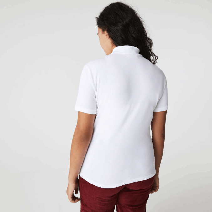 blanco 001 VVL0A2468 mujer Lacoste polo slim fit de piqué de algodón elástico