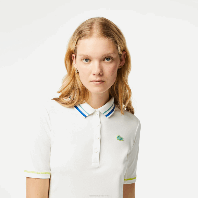 blanco 70v VVL0A2366 mujer Lacoste Polo piqué ultra-dry de tenis