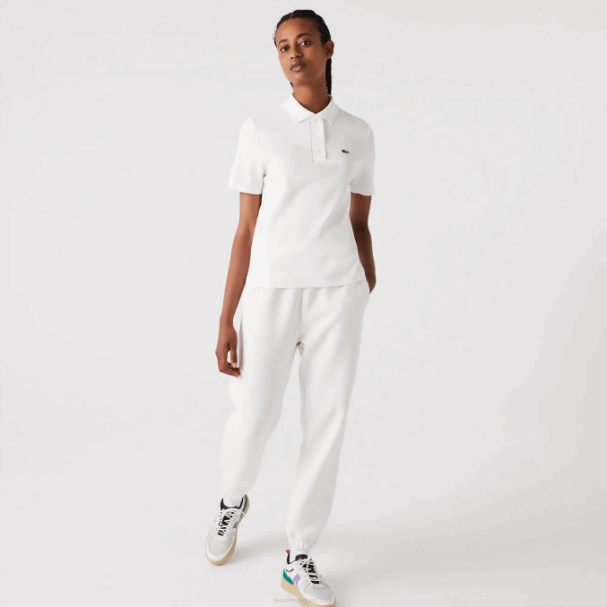 blanco 70v VVL0A2503 mujer Lacoste polo regular fit de algodón orgánico a rayas