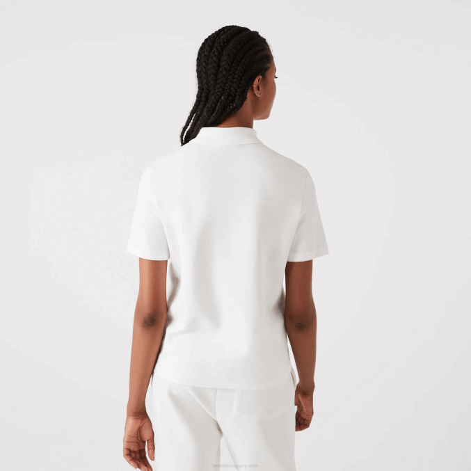 blanco 70v VVL0A2503 mujer Lacoste polo regular fit de algodón orgánico a rayas