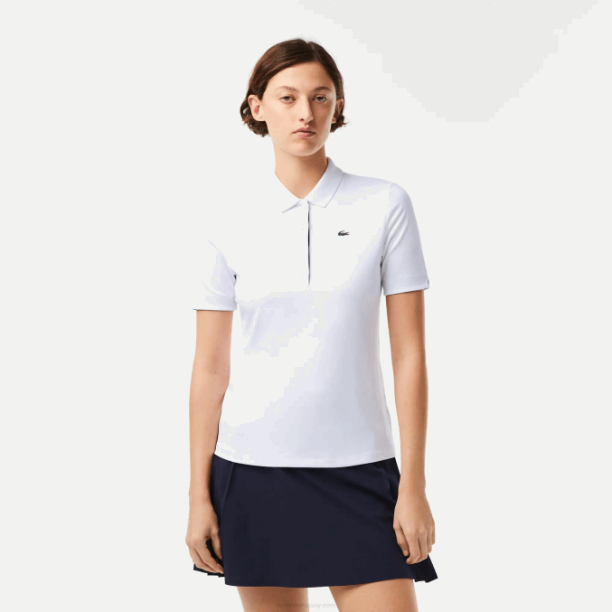 blanco azul marino 522 VVL0A2488 mujer Lacoste Polo de golf elástico deportivo transpirable
