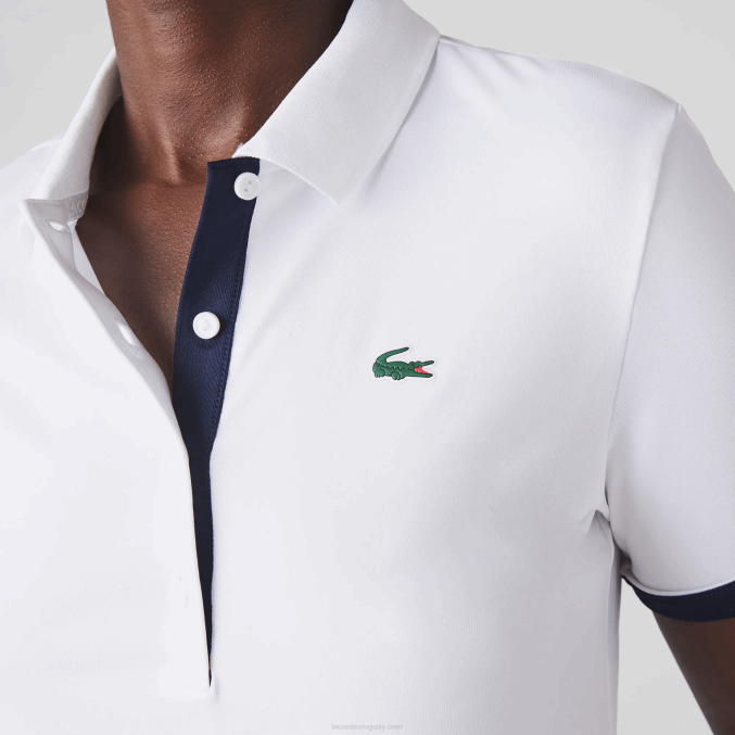 blanco azul marino 522 VVL0A2488 mujer Lacoste Polo de golf elástico deportivo transpirable